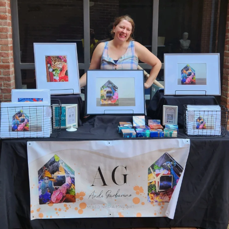 Photo of Andi Garbarino and her art