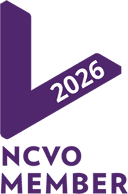 NCVO Member 2026 logo in purple, showing a stylised ribbon shape with “2026” and the words “NCVO Member” underneath.