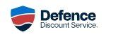 Defence Discount Service logo featuring a red, white and blue shield icon beside the words “Defence Discount Service” in dark blue text.